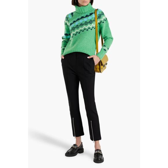 NWT Derek Lam 10 Crosby Van Zip Cuff Cropped Trouser Pant Black Size 4 - Picture 4 of 9